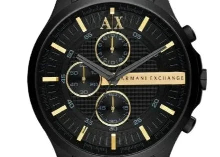 Armani Exchange Hampton AX2164 Men's Chronograph Watch – Black Dial with Black Stainless Steel Strap