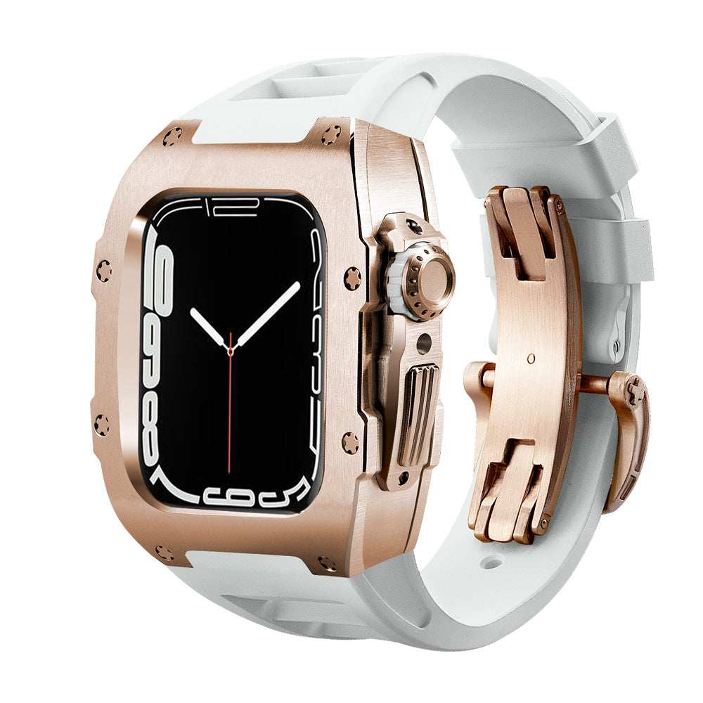 RM Series Fluororubber Band Stainless Steel Case Retrofit Kit For Apple Watch