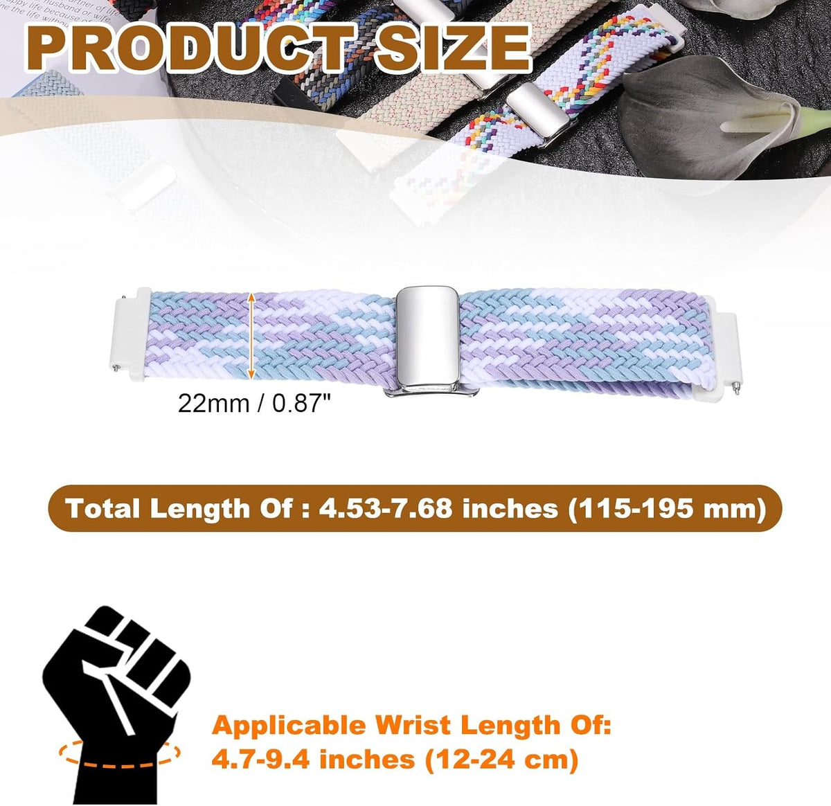 HARFINGTON Nylon Watch Band Quick Release Watch Straps Replacement Bands for Men Women with Magnet Buckle