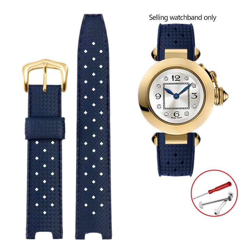 Rubber Silicone Notched Strap for Cartier Pasha