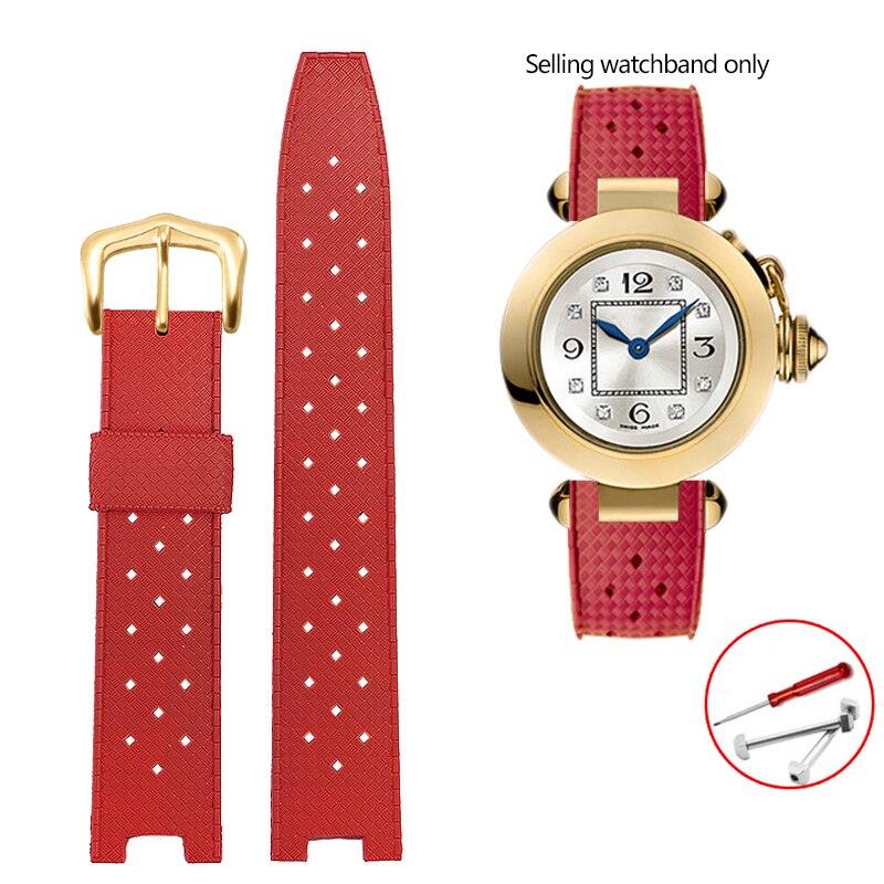 Rubber Silicone Notched Strap for Cartier Pasha