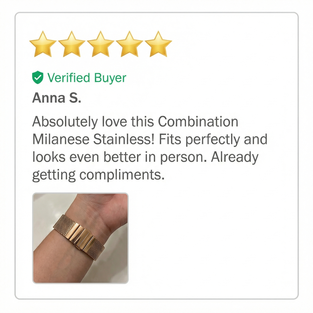 Combination Milanese Stainless Steel Watch Band